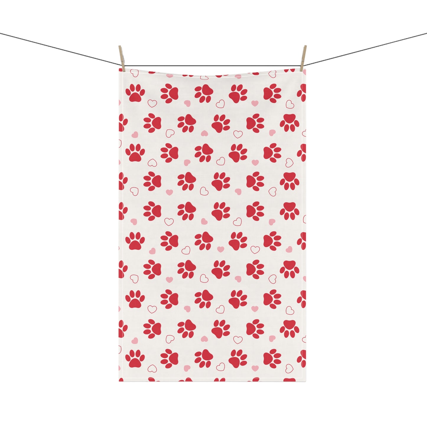 Dog Mom pink and red Tea Towels