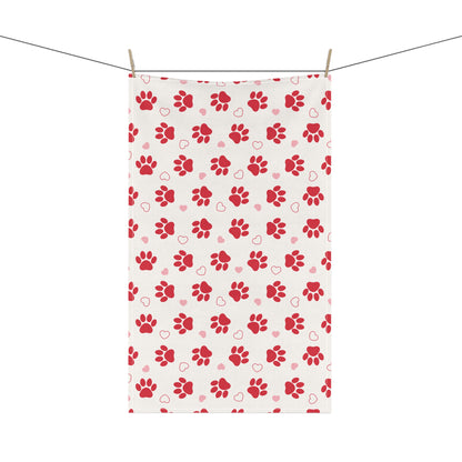 Dog Mom pink and red Tea Towels