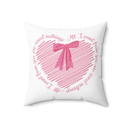 Sweet Nothings Square Pillow with Spun Polyester