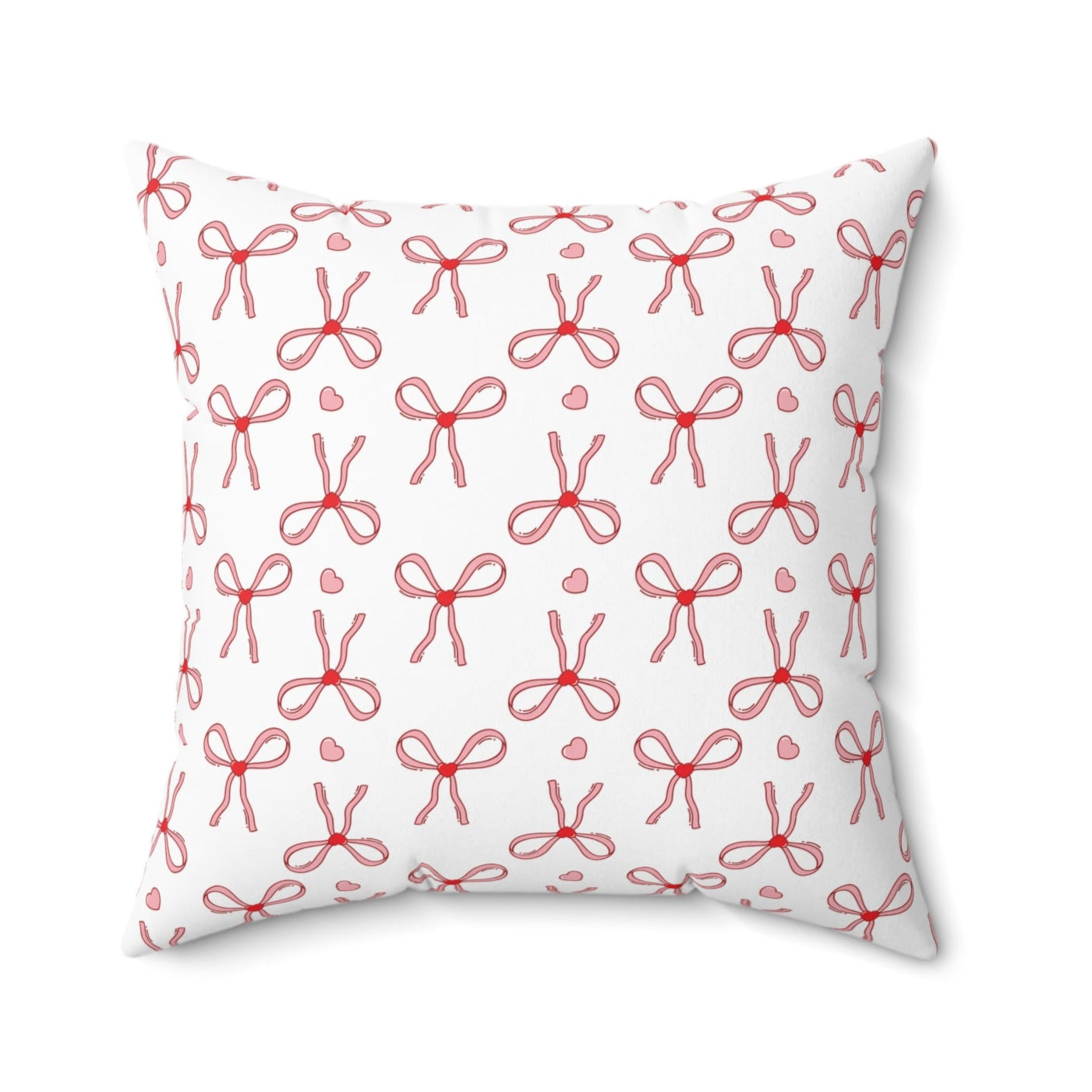 Pretty Pink Bows Polyester Square Pillow