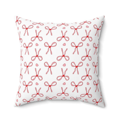 Pretty Pink Bows Polyester Square Pillow