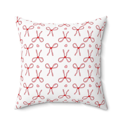 Pretty Pink Bows Polyester Square Pillow