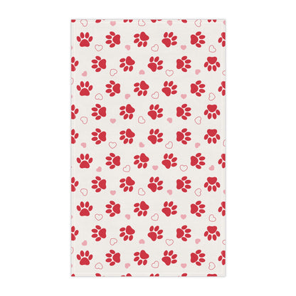 Dog Mom pink and red Tea Towels