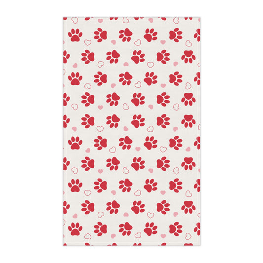 Dog Mom pink and red Tea Towels