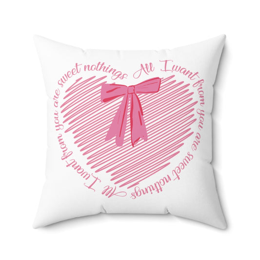 Sweet Nothings Square Pillow with Spun Polyester