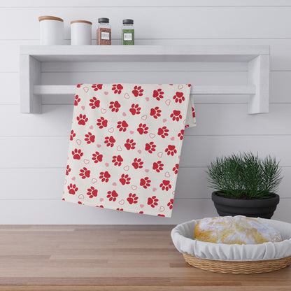 Dog Mom pink and red Tea Towels