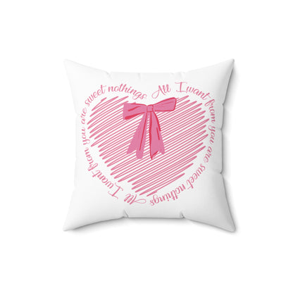 Sweet Nothings Square Pillow with Spun Polyester