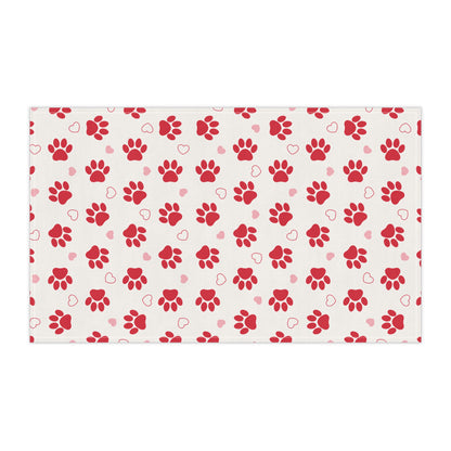 Dog Mom pink and red Tea Towels