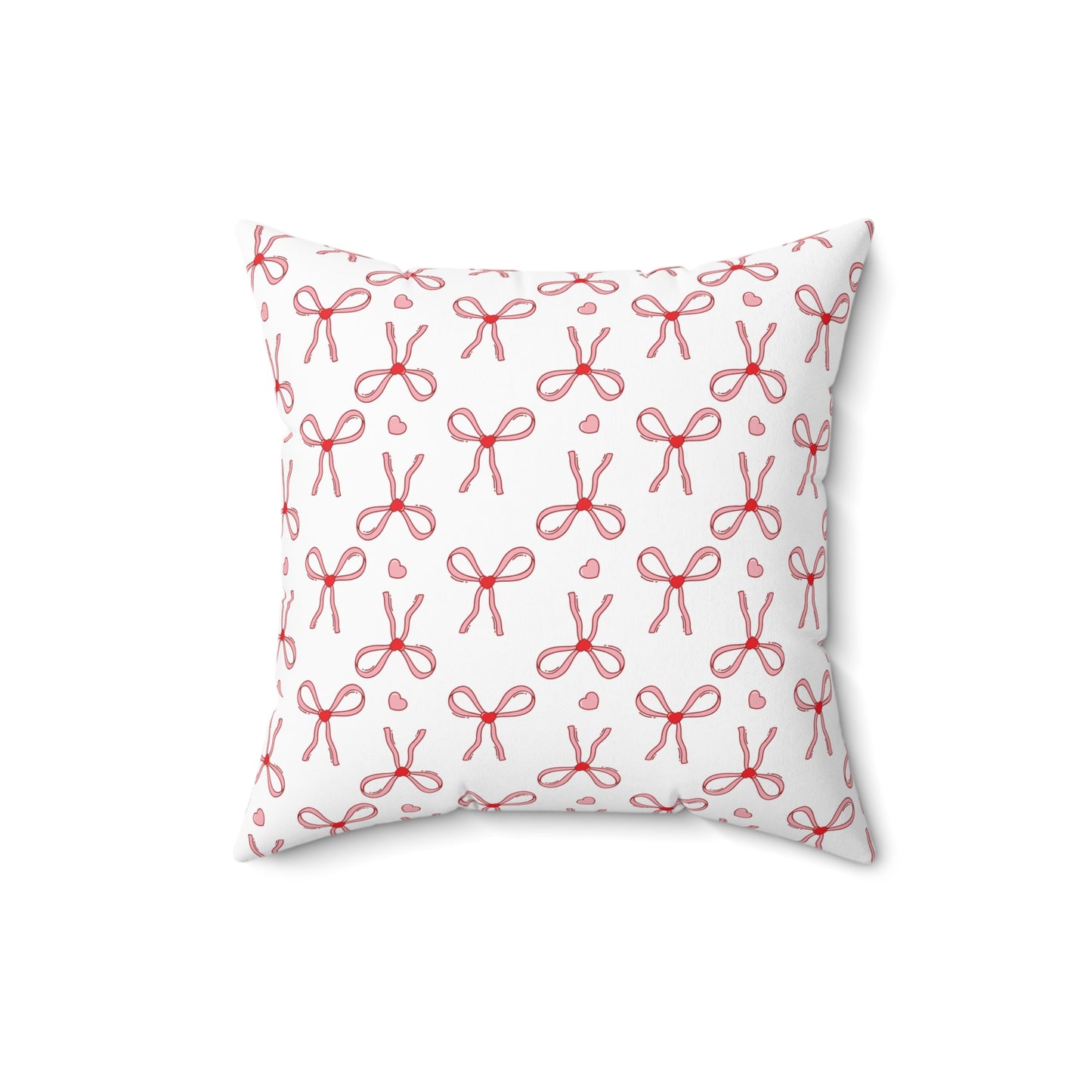 Pretty Pink Bows Polyester Square Pillow