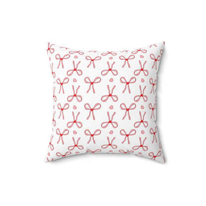 Pretty Pink Bows Polyester Square Pillow